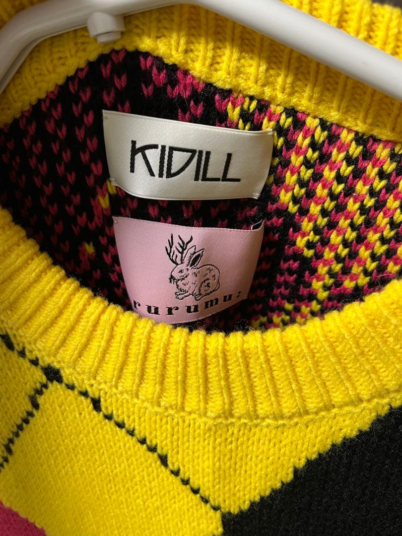 KIDILL × rurumu デストロイ アーガイル プルオーバーニット
