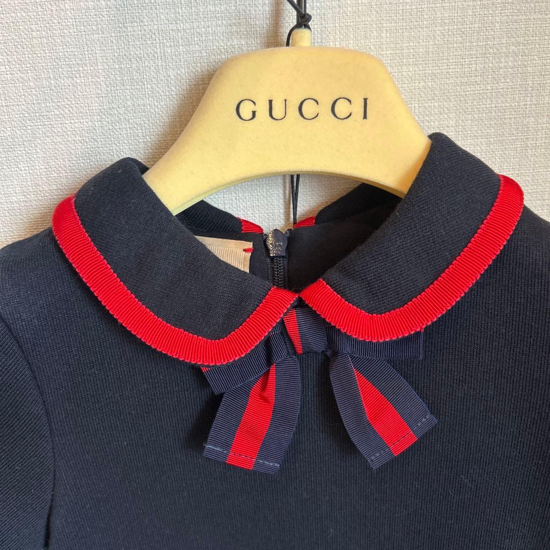 GUCCI ネイビー ワンピース 襟付き　24m