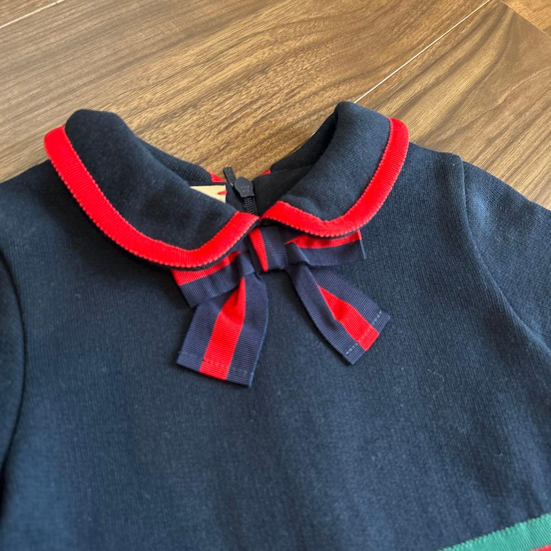 GUCCI ネイビー ワンピース 襟付き　24m