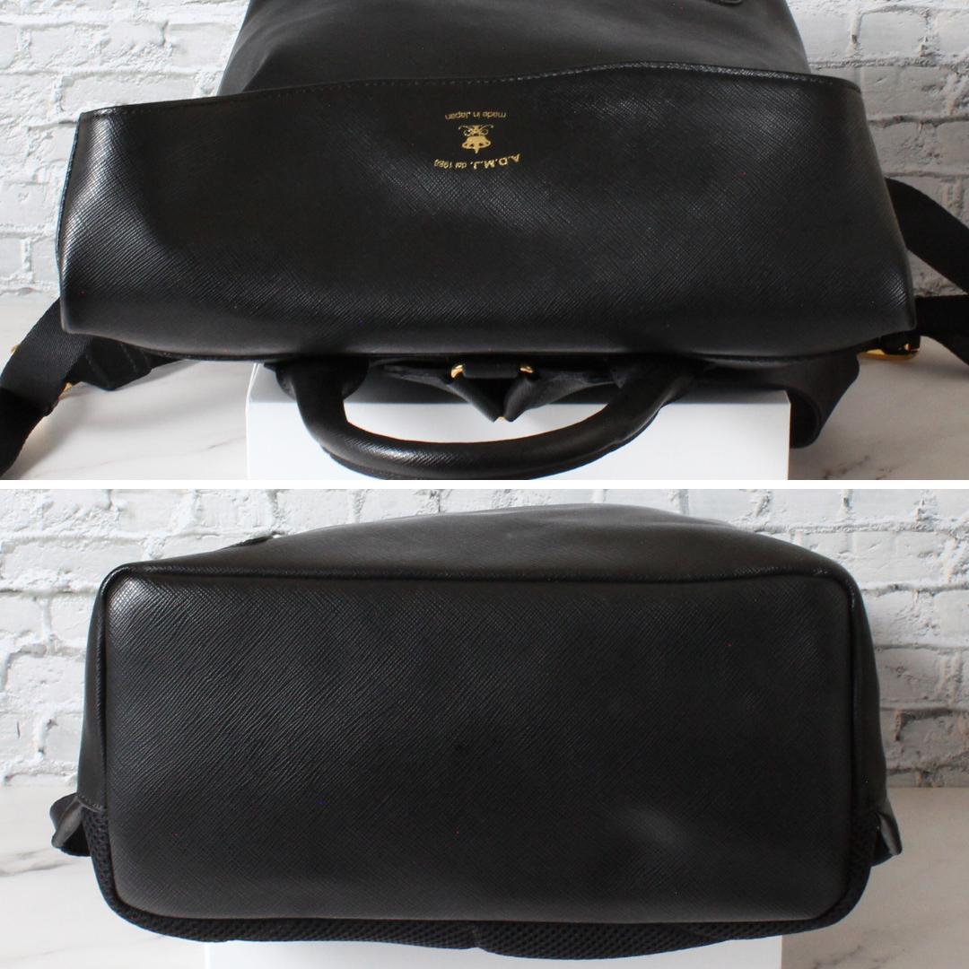 ✨未使用級✨ ADMJ リュック バックパック シュリンク レザー ブラック