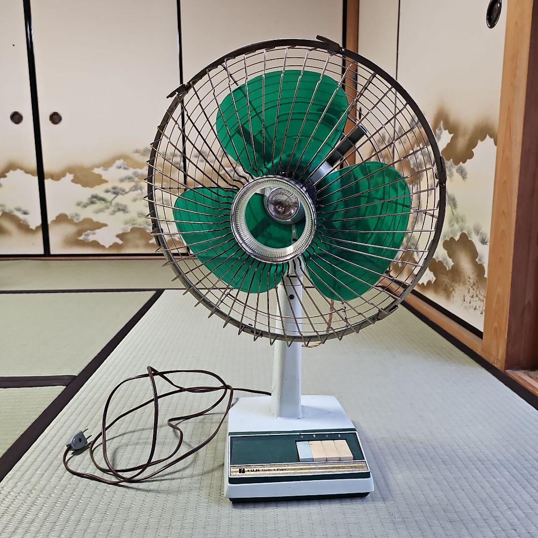 昭和レトロ/1970年代後半】希少リビング扇風機FUJI Silent Fan緑