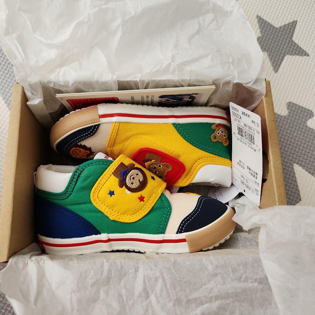 【新品•タグ付き・現行品】　ミキハウス　スニーカー マルチカラー 15.5cm