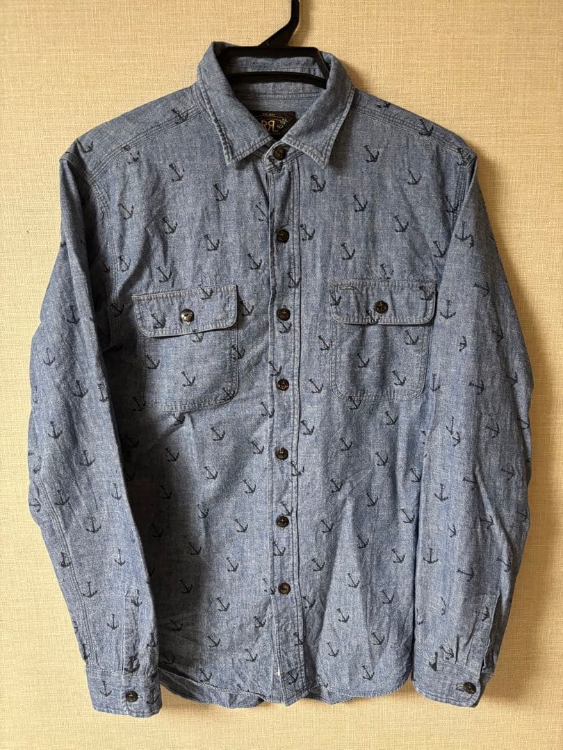 RRL●碇柄●アンカー●シャンブレー●インディゴ●シャツ●貴重●ダブルアールエル