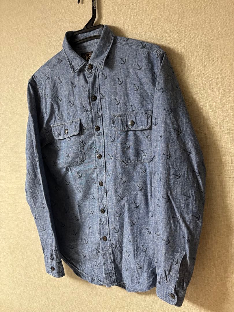 RRL●碇柄●アンカー●シャンブレー●インディゴ●シャツ●貴重●ダブルアールエル