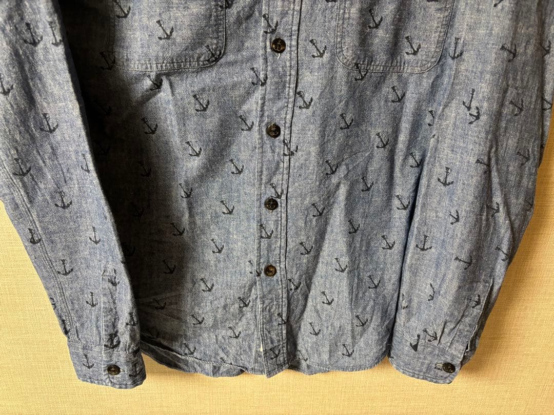 RRL●碇柄●アンカー●シャンブレー●インディゴ●シャツ●貴重●ダブルアールエル