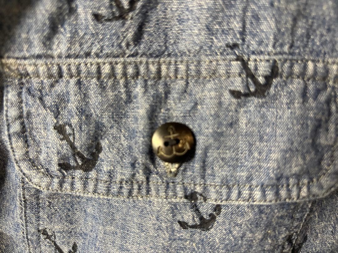 RRL●碇柄●アンカー●シャンブレー●インディゴ●シャツ●貴重●ダブルアールエル