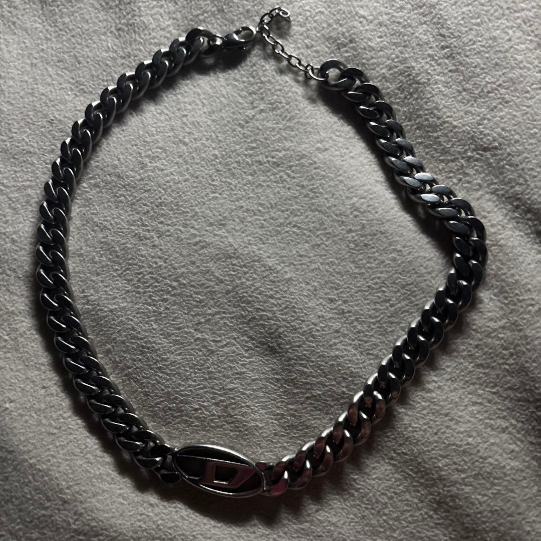 シルバー色 チェーンネックレス D字型留め具