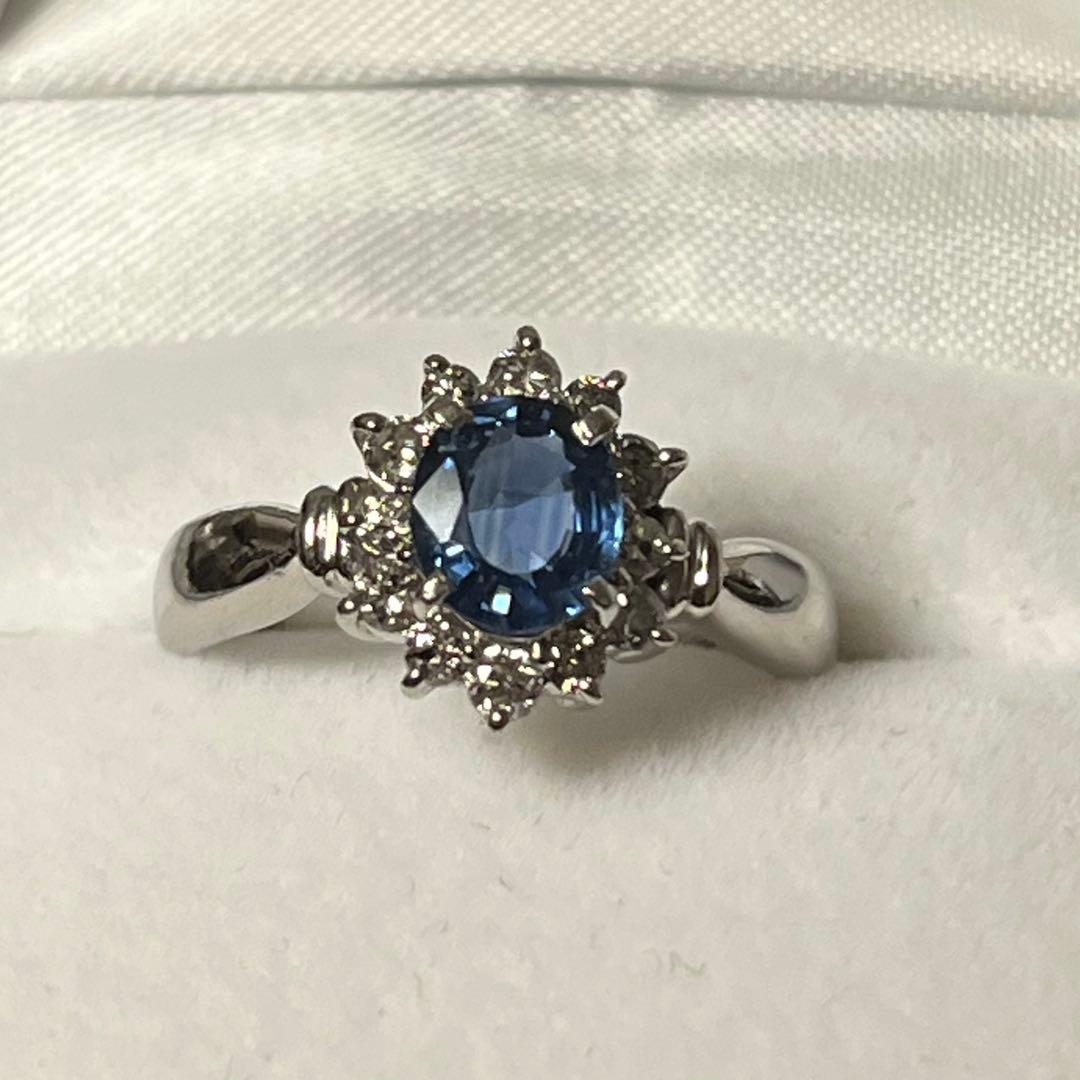 専用　1.11ct大粒天然非加熱サファイア0.45ctダイヤモンドリング