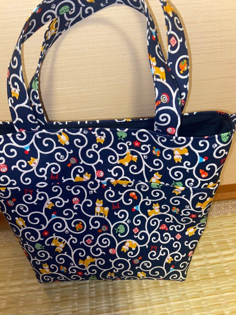 トートバッグ　猫柄　犬柄　春幸秋