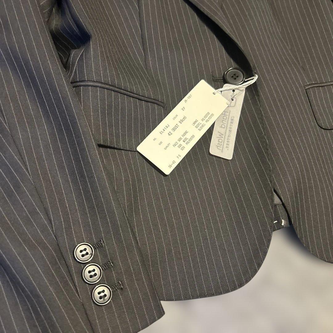 新品　スーツカンパニー　パンツスーツ ストライプ　42 ウォッシャブル