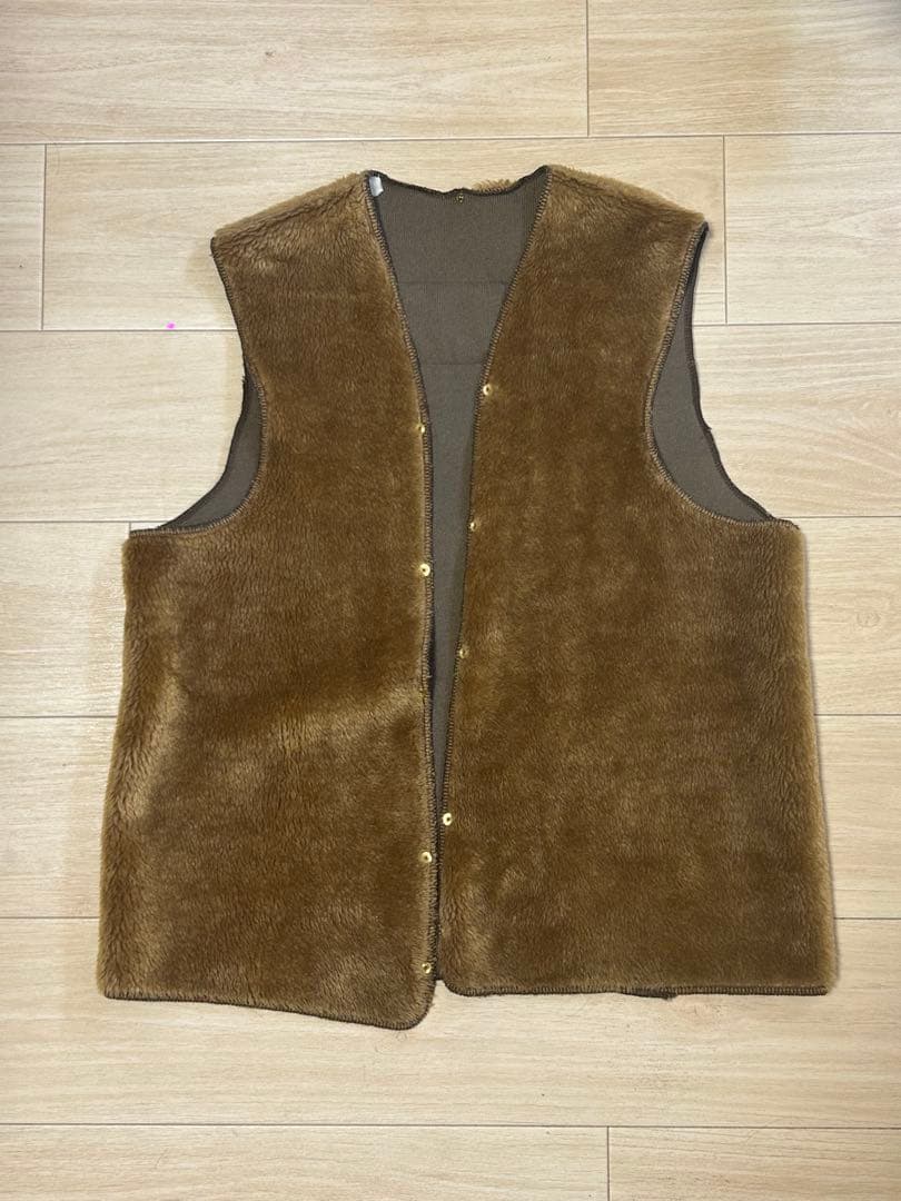バブアー Barbour ライナーベスト ヴィンテージ ブラウン フェイクファー