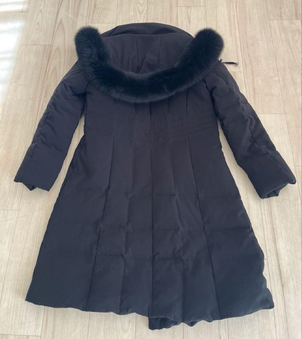 ルイルエブティック　フォックスファー付きダウンコート　ブラック　Ꮇサイズ