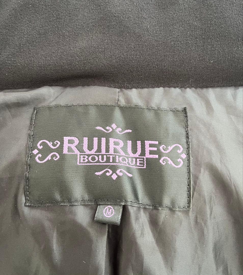 ルイルエブティック　フォックスファー付きダウンコート　ブラック　Ꮇサイズ