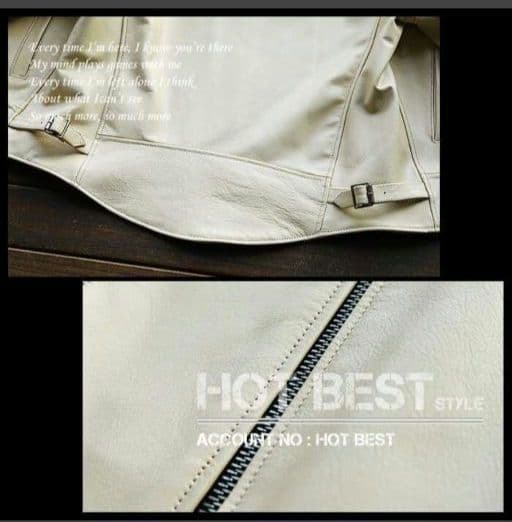 XL【新品】22万円　最上級牛革 美カラーホワイトアイボリー レザージャケット