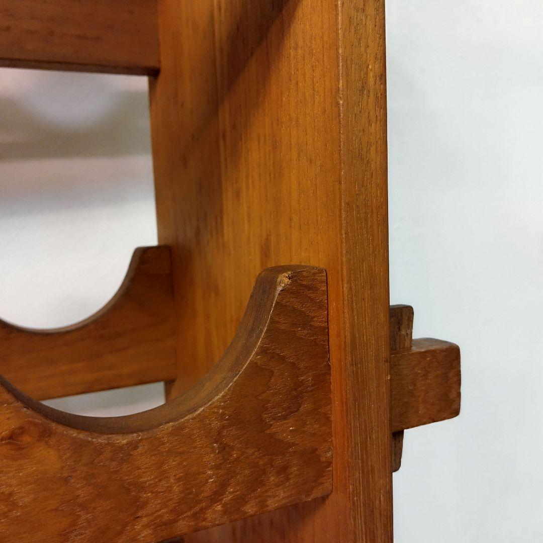 【teak wood】チーク材 ワインラック 12本収納　楔 ヴィンテージ