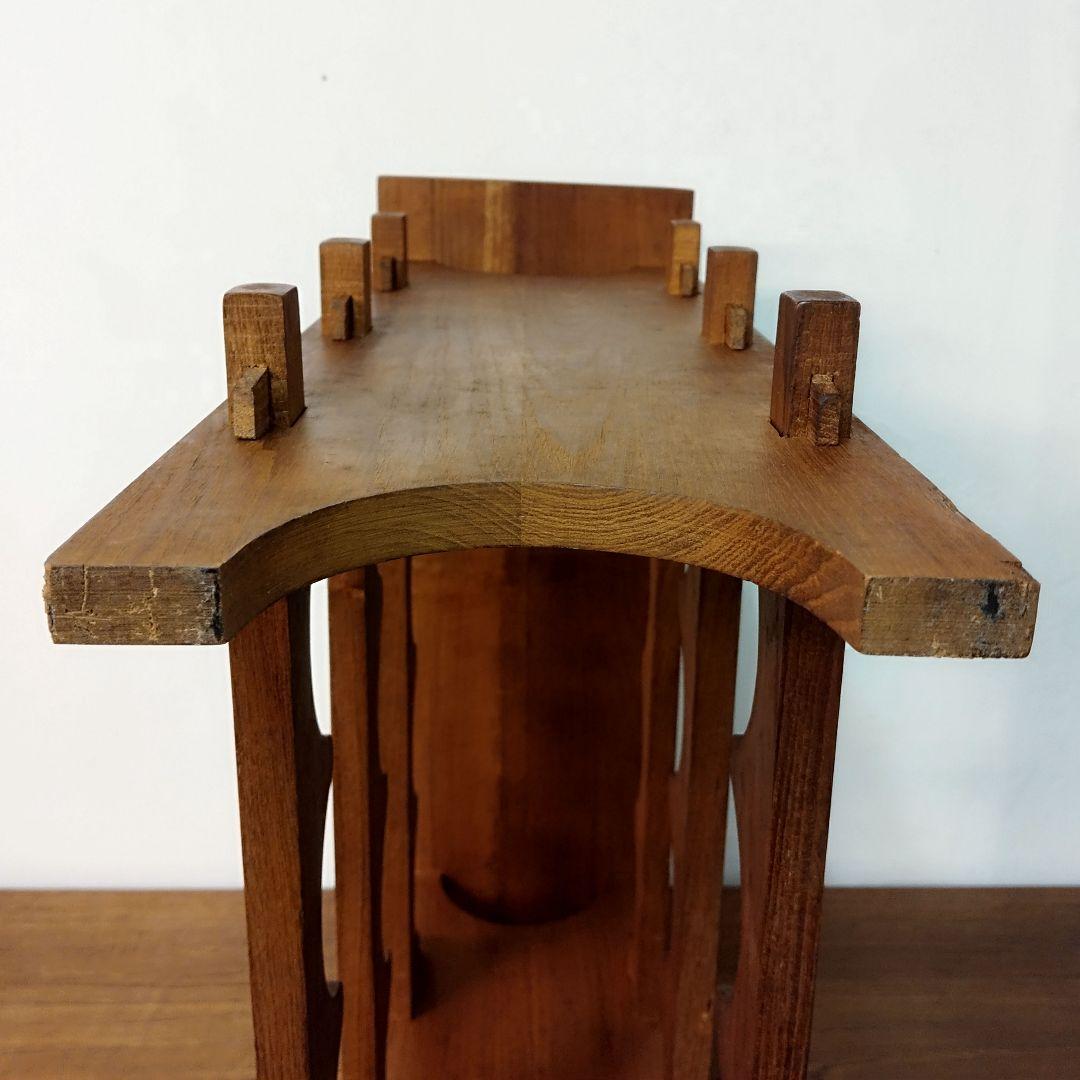 【teak wood】チーク材 ワインラック 12本収納　楔 ヴィンテージ