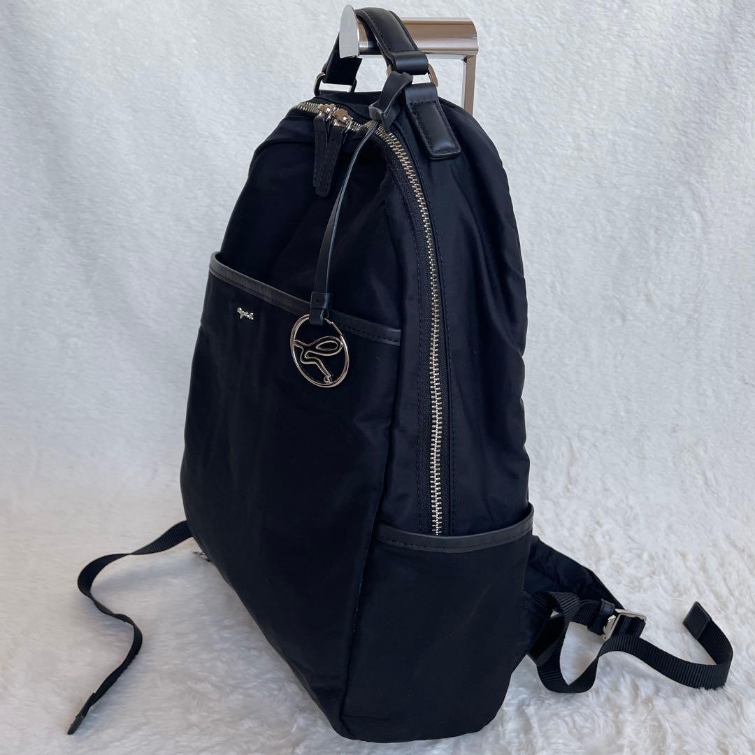 agnes b.＊アニエスベー＊バックパック＊リュック＊ブラック＊チャーム付き