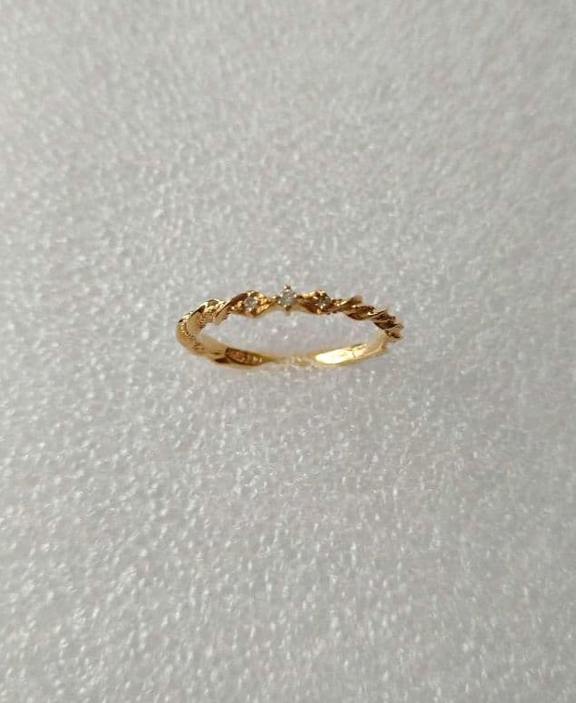 agete アガット K10 ダイヤモンド（0.03）・リング（10号）