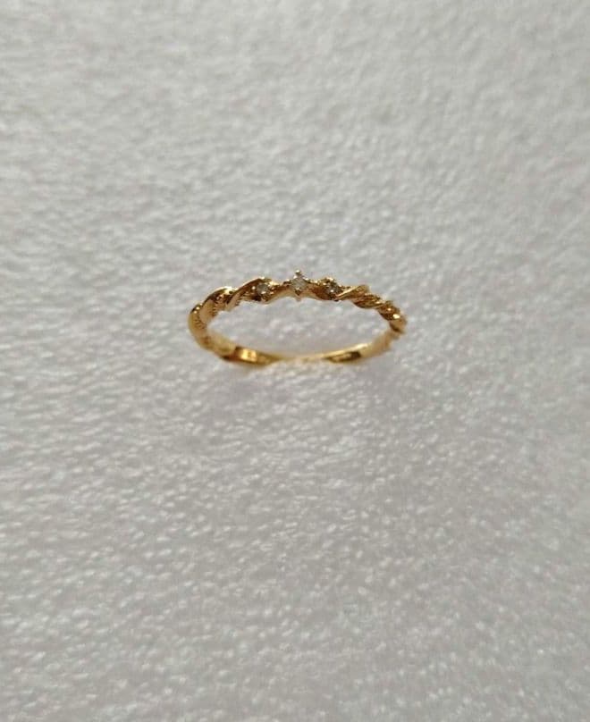 agete アガット K10 ダイヤモンド（0.03）・リング（10号）