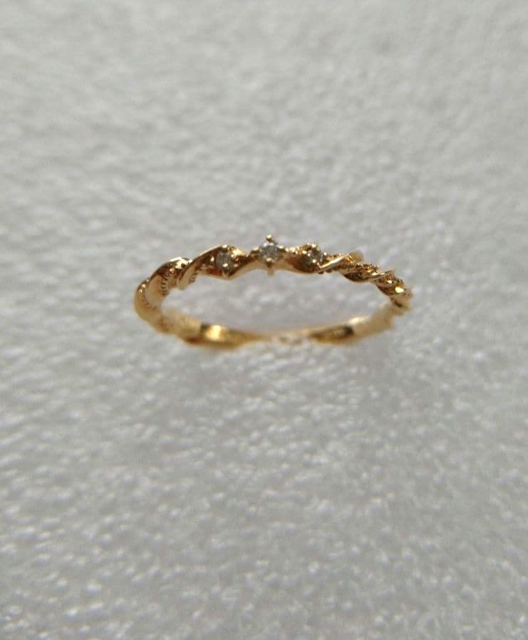 agete アガット K10 ダイヤモンド（0.03）・リング（10号）