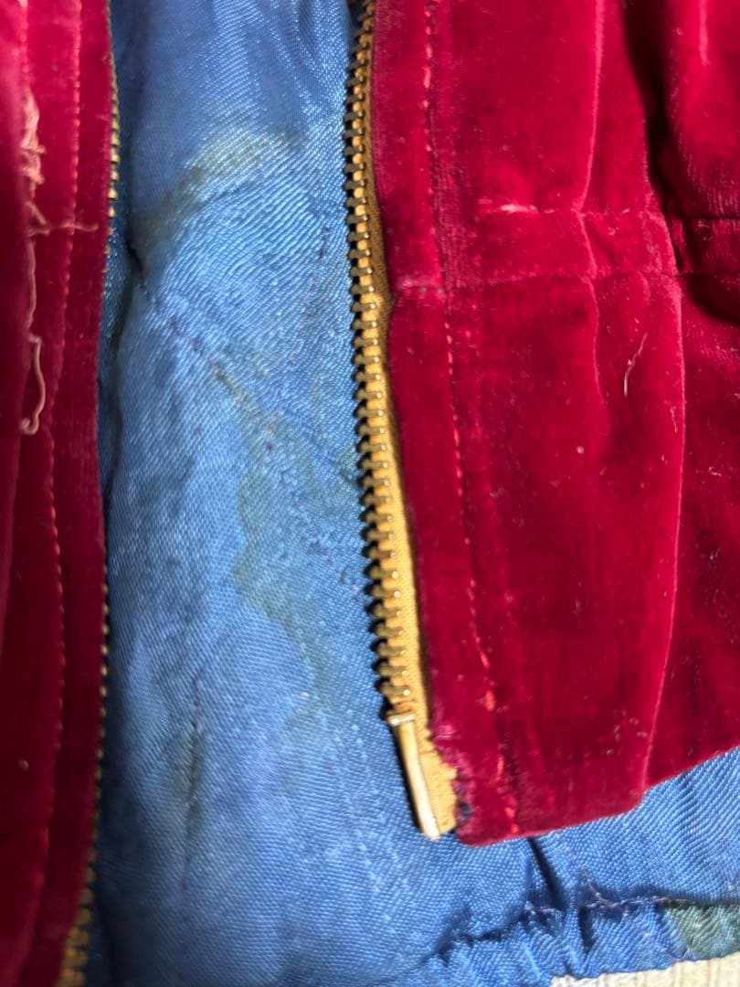 50s 60s ビンテージスカジャン ワインレッド 虎刺繍