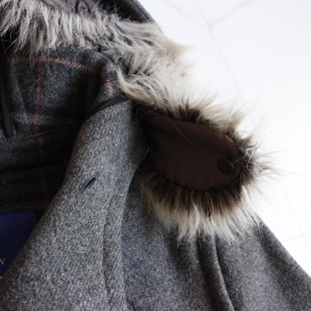 BURBERRY BLUE LABEL ノバチェックダッフルコート S ファー