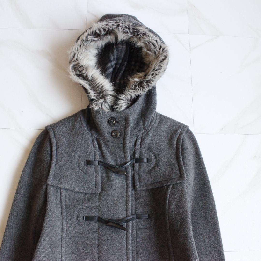 BURBERRY BLUE LABEL ノバチェックダッフルコート S ファー