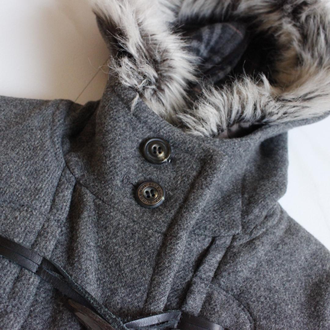 BURBERRY BLUE LABEL ノバチェックダッフルコート S ファー