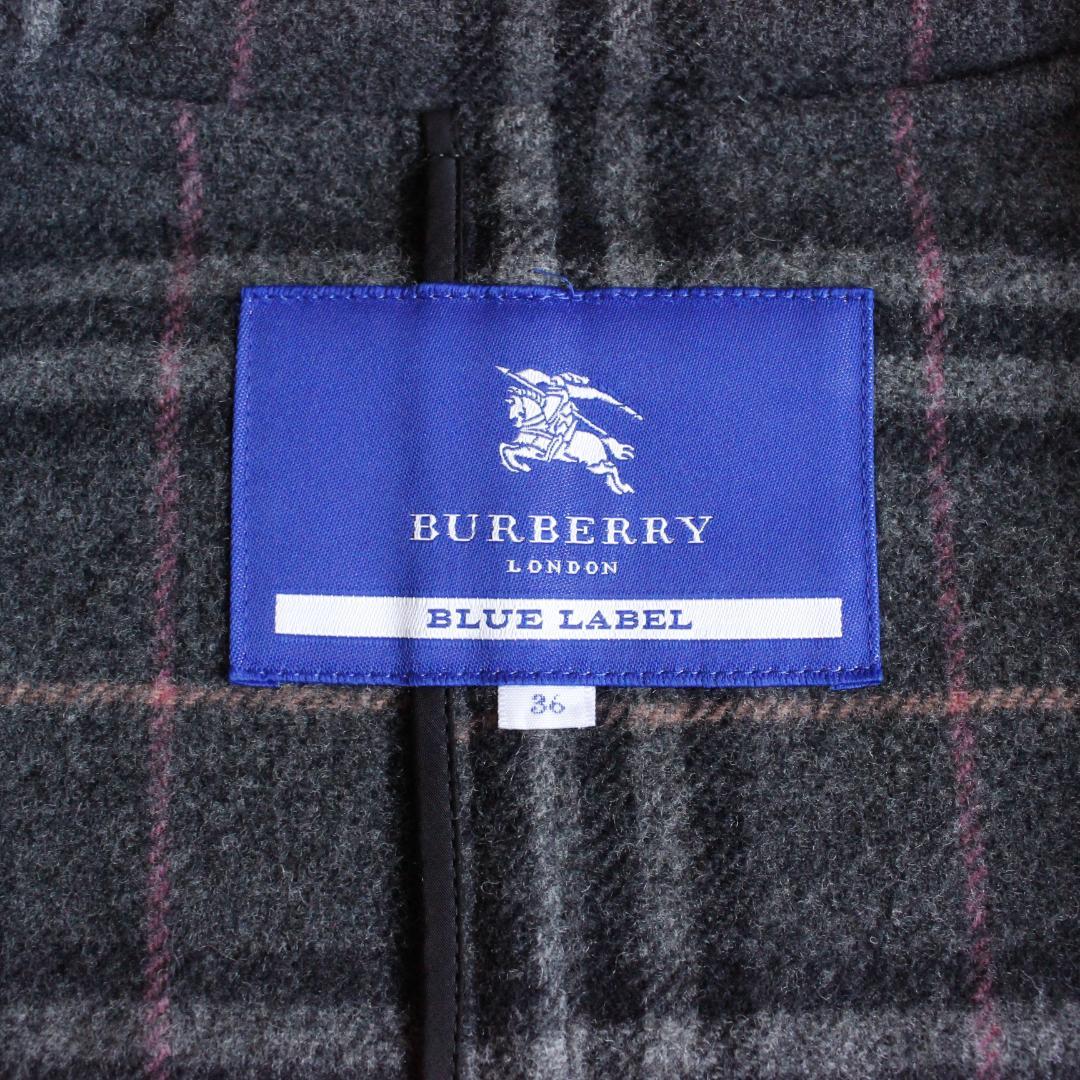 BURBERRY BLUE LABEL ノバチェックダッフルコート S ファー