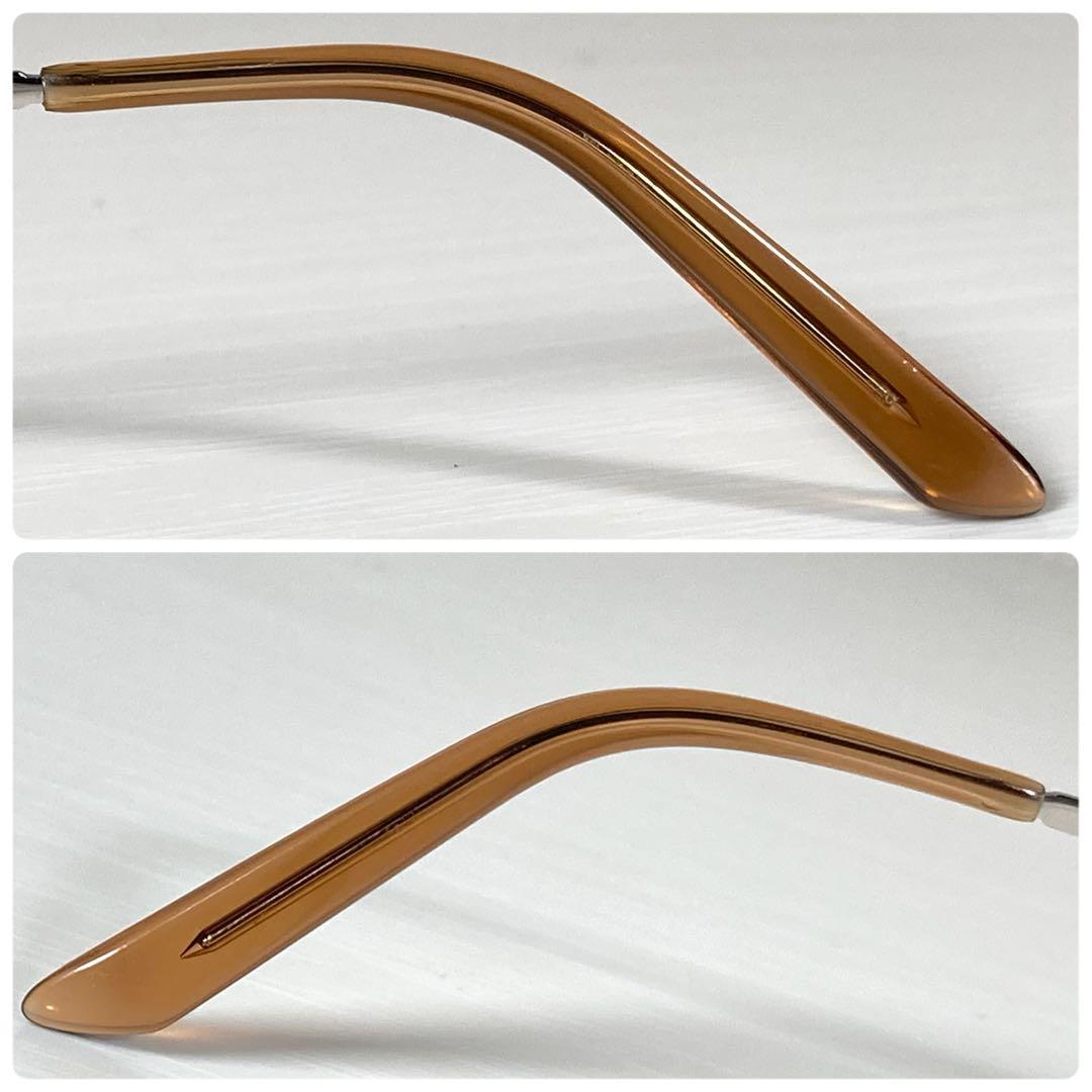 セリーヌ サングラス アイウェア リムレス ラインストーン 度なし ロゴ 茶