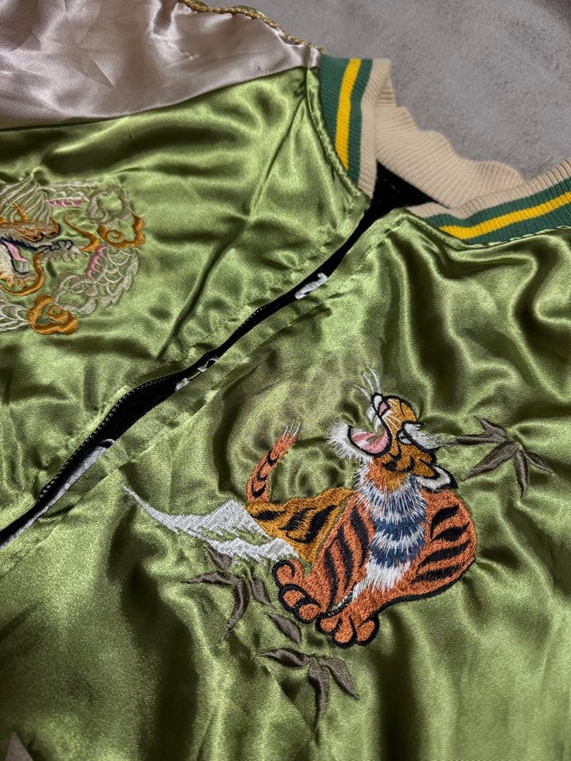 90s vintage 別珍 ２面用 ワシ 龍 日本 スカジャン unisex