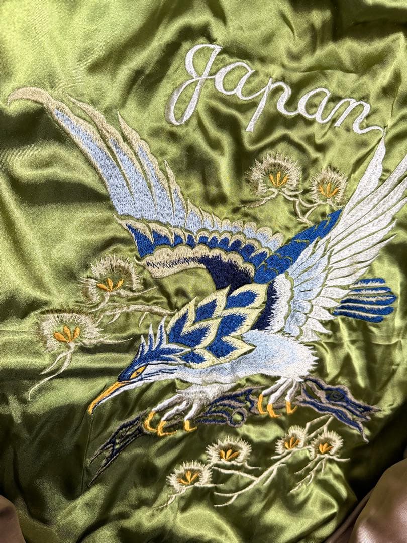 90s vintage 別珍 ２面用 ワシ 龍 日本 スカジャン unisex