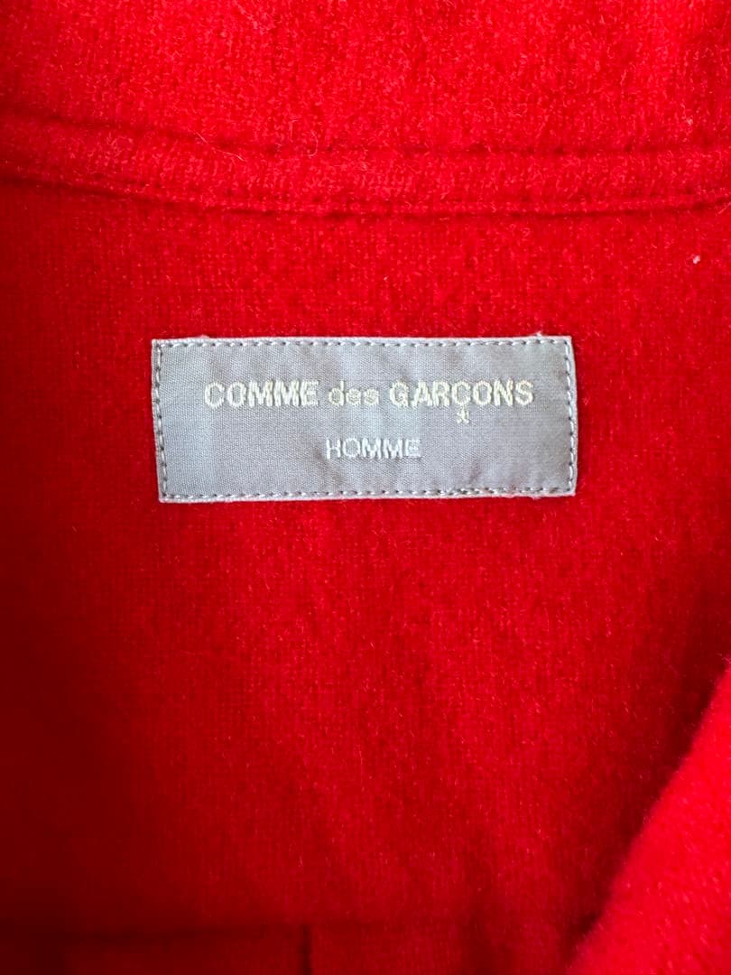 コムデギャルソンオム　田中期　田中オム　レッド　赤　ウールシャツ　開襟