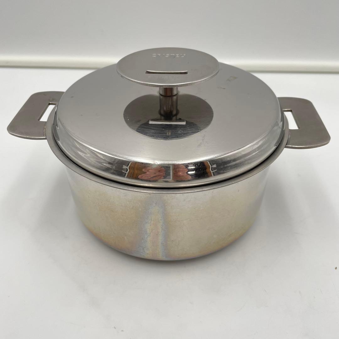 クリステル　 グラフィット深鍋　14cm 両手鍋 蓋付き ステンレス製