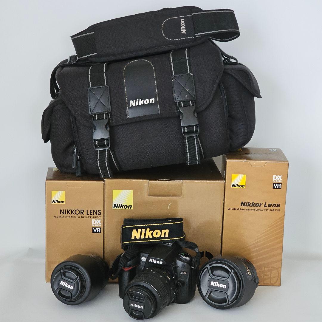 Nikon 　D90　デジタル一眼レフカメラ　レンズ3本セット　収納ケース