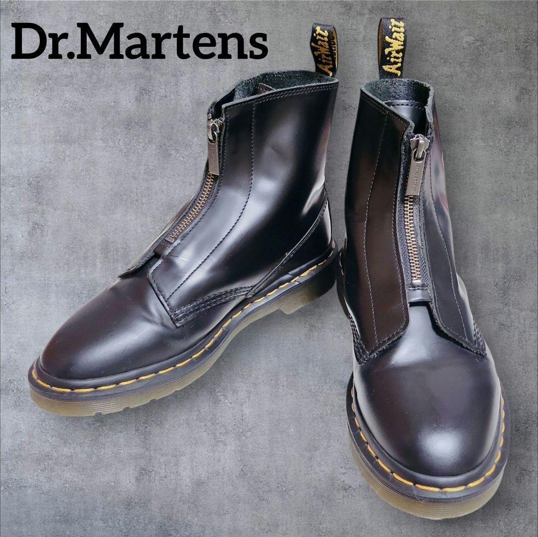 美品 ドクターマーチン Cabbott フロントジップブーツ 黒レザー24cm
