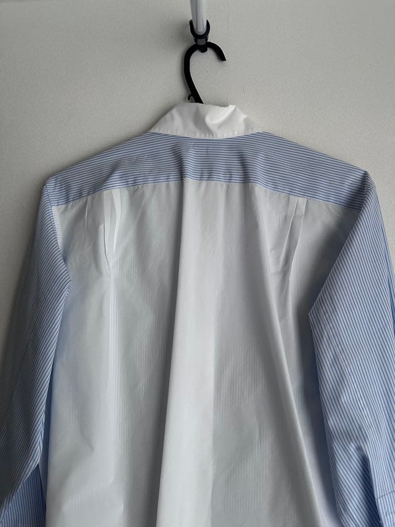 ロエベ　ロングシャツ　ストライプ切替 長袖シャツ アシンメトリー　サイズ32