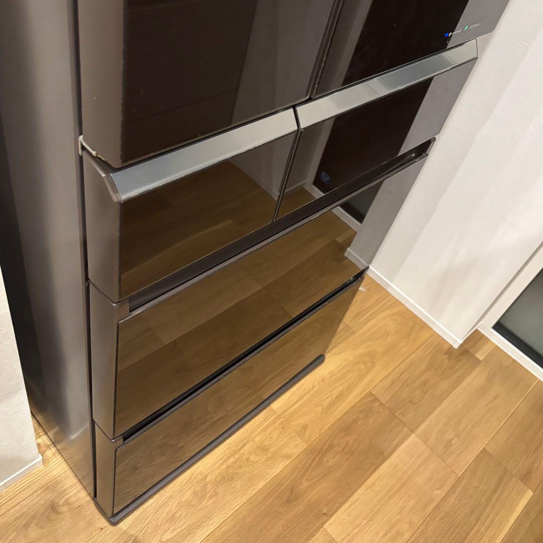 3/28まで出品　送料込　6ドア冷蔵庫 470L ブラウン　470l-500l