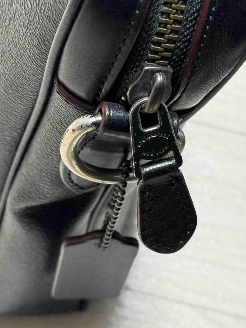 COACH コーチ ビジネスバッグ シグネチャー 黒系 レザー A4収納可