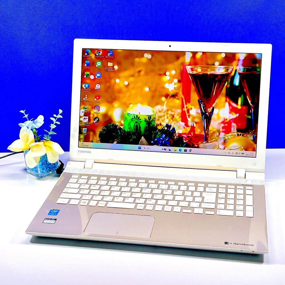 即利用OK✨Windows11✨快適SSD✨東芝ゴールドノートパソコン薄型カメラ