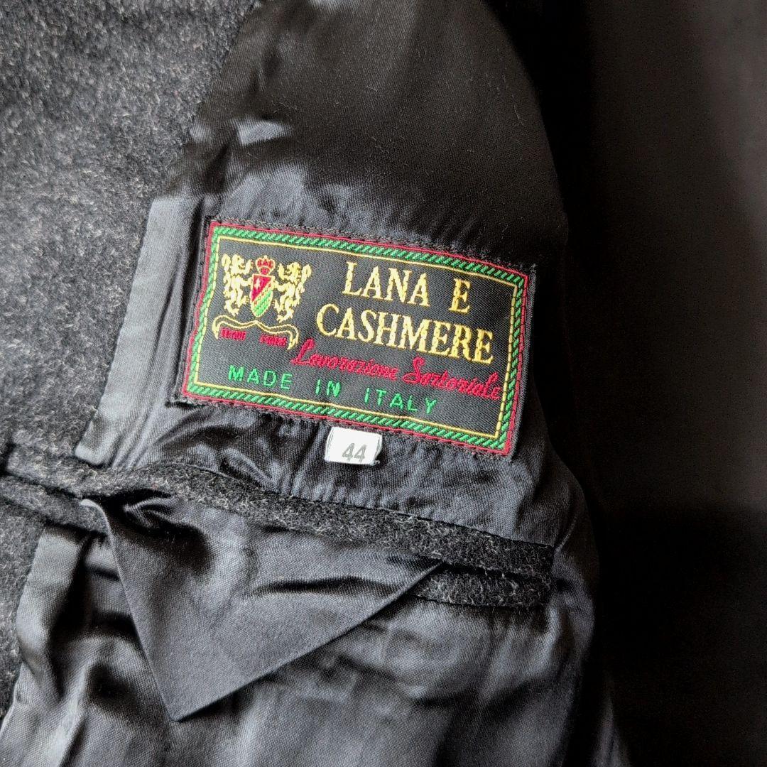 イタリア製 チェスターコート ウール カシミヤ ミドル丈 ブラック 古着