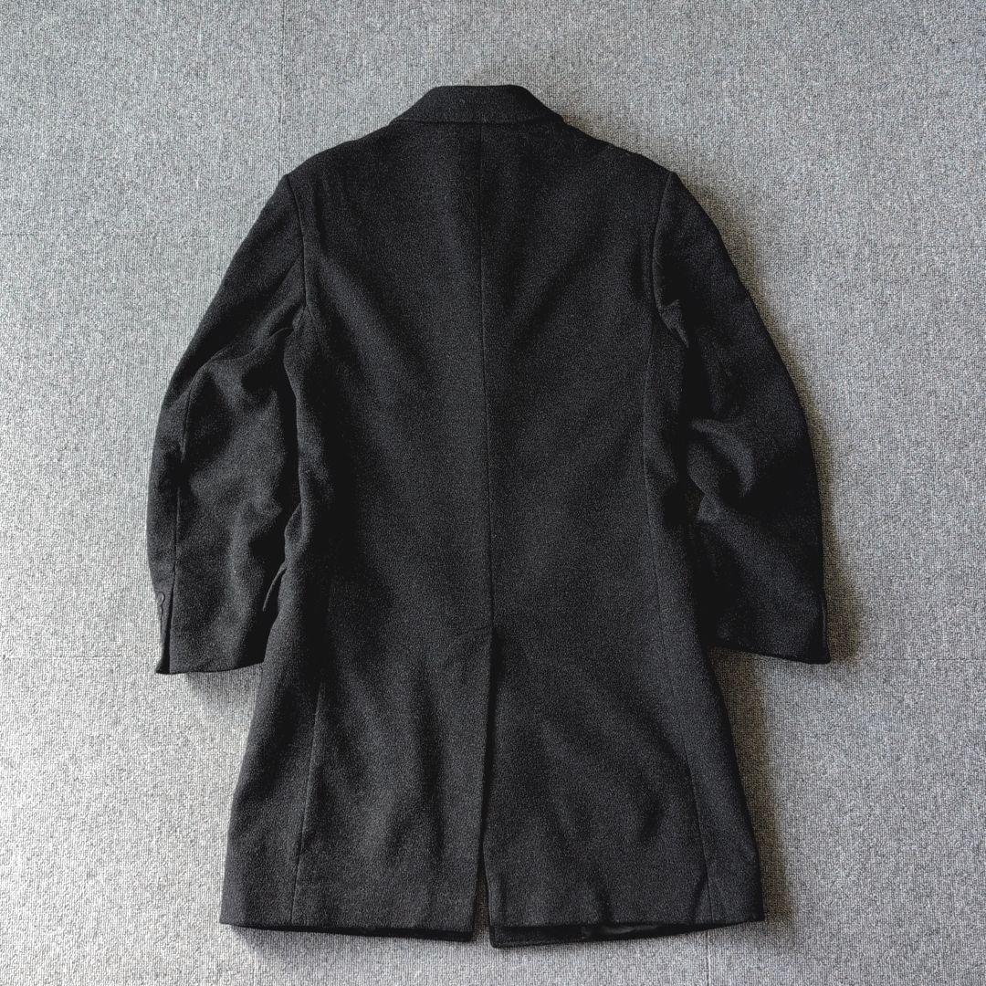 イタリア製 チェスターコート ウール カシミヤ ミドル丈 ブラック 古着