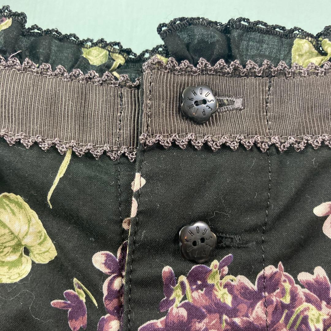 ピンクハウス 菫柄キャミソール 黒