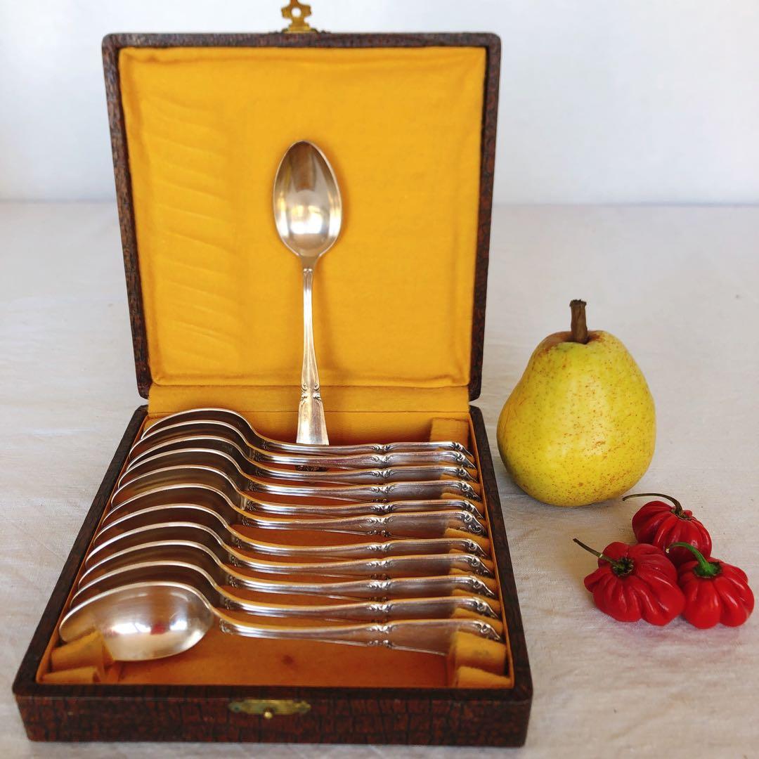 専用フランスアンティーク　箱付スプーン　12本セット　フランスアンティーク