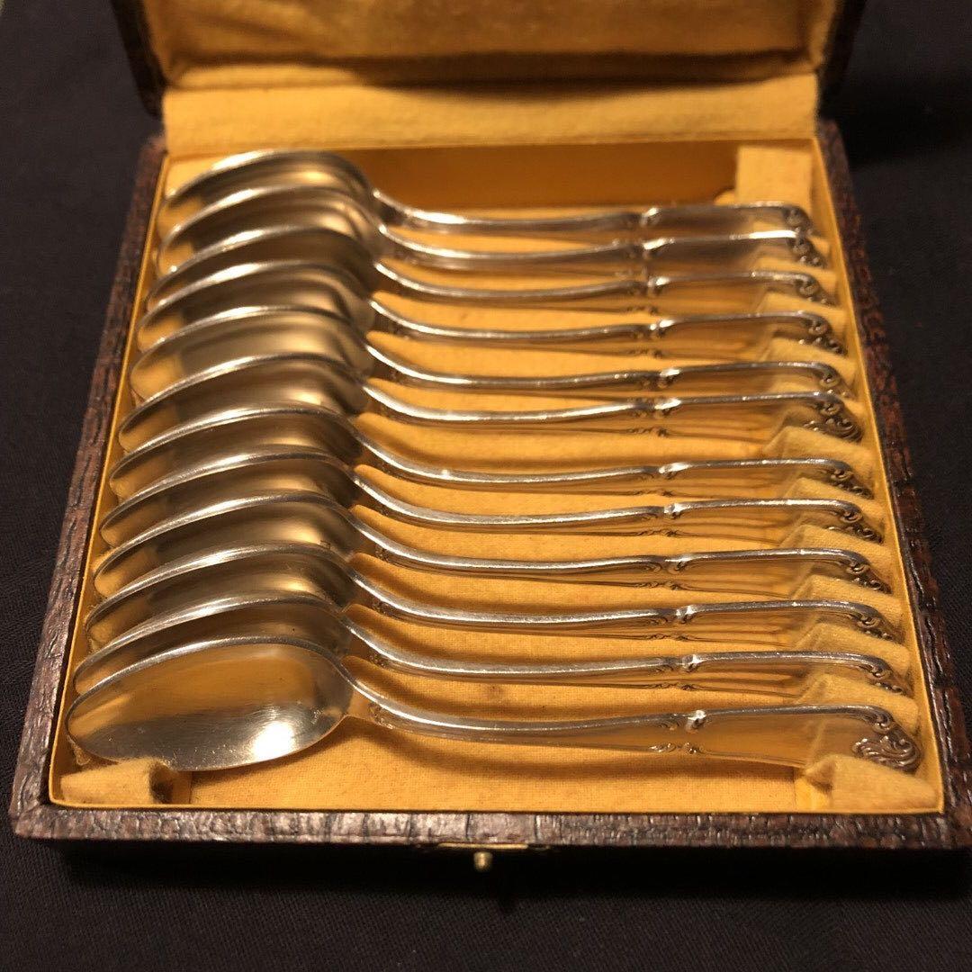 専用フランスアンティーク　箱付スプーン　12本セット　フランスアンティーク