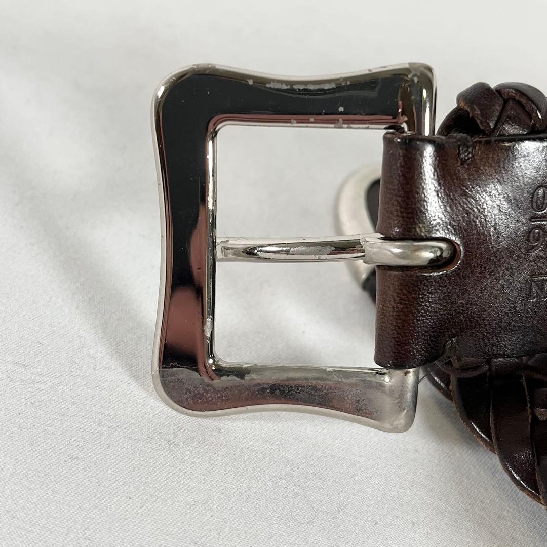 J&M DAVIDSON 編み込み 本革メッシュベルト カジュアル メンズ