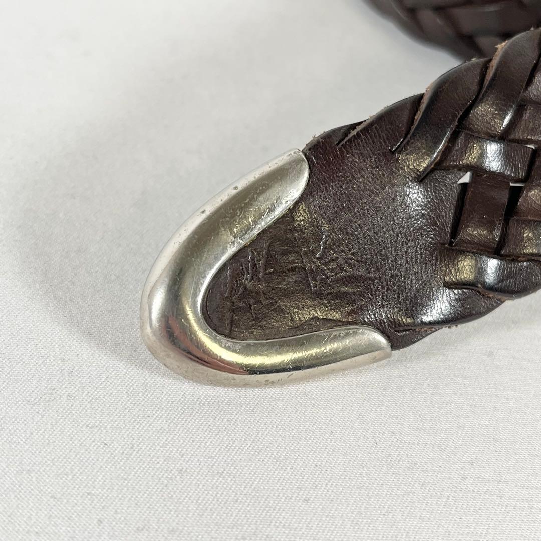 J&M DAVIDSON 編み込み 本革メッシュベルト カジュアル メンズ