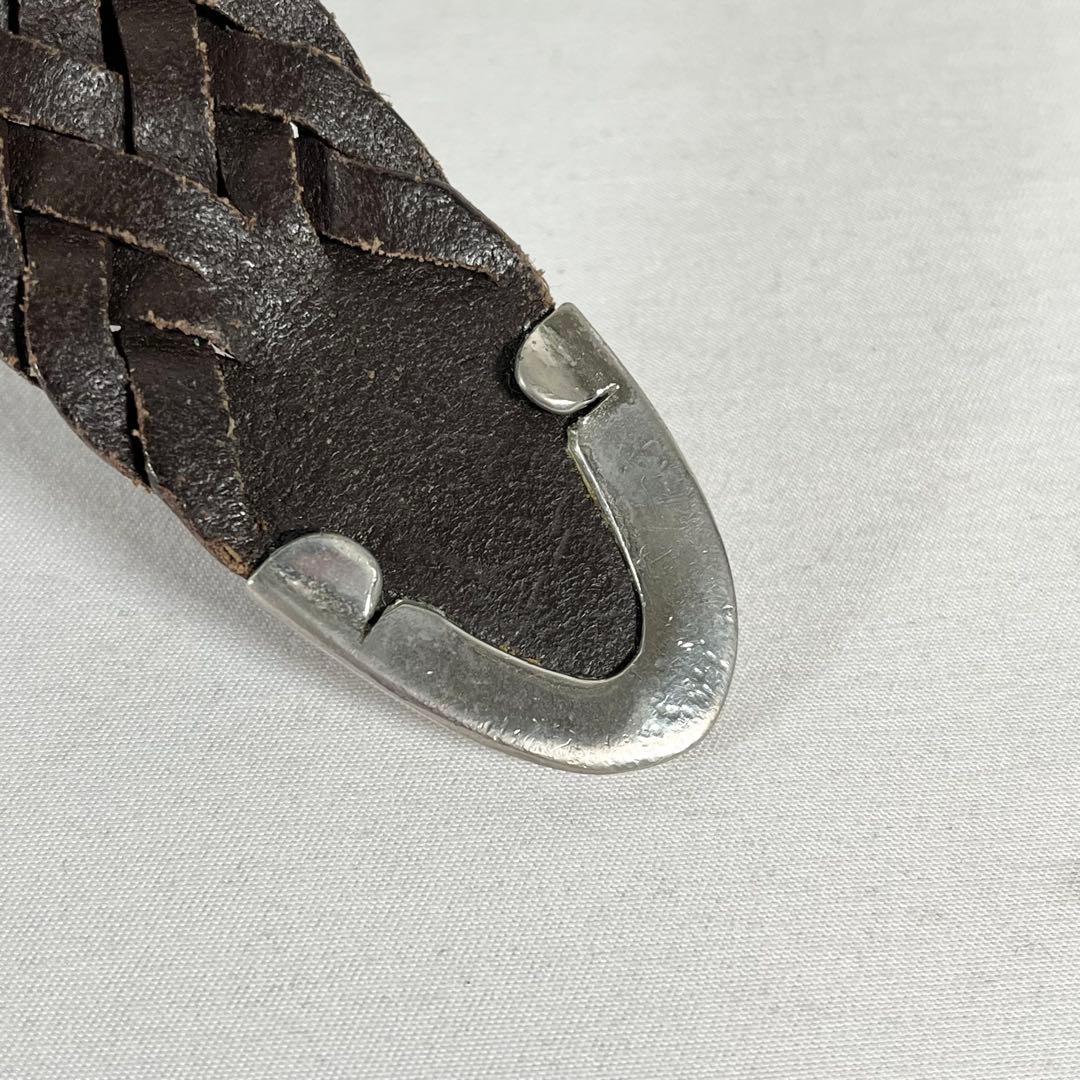 J&M DAVIDSON 編み込み 本革メッシュベルト カジュアル メンズ