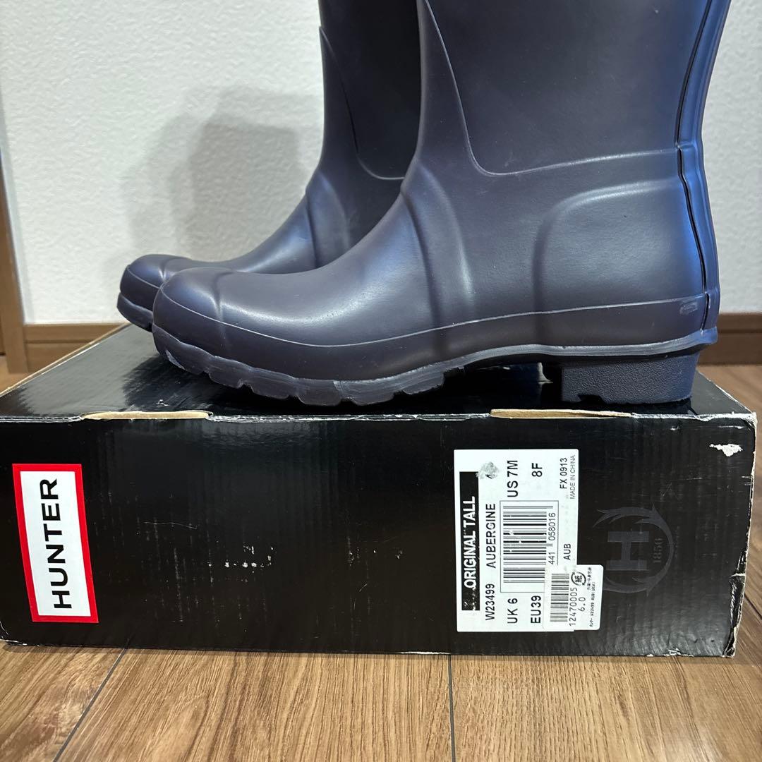 HUNTER ダークブルー 長靴 バックル付き 25cm