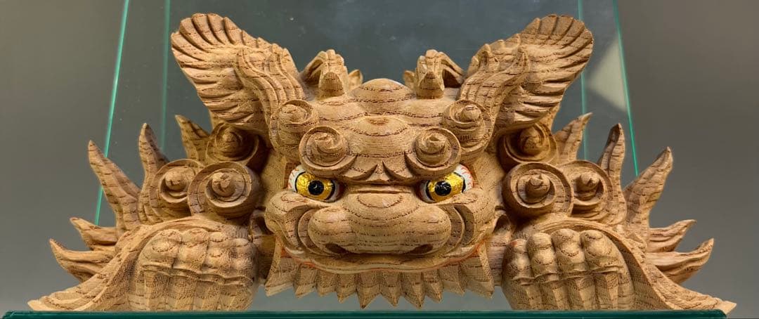 【木彫　獅噛】だんじり　魔除け　社寺彫刻　宮彫り　山車　悪疫を噛み砕く